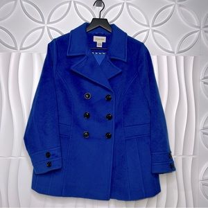 St Johns Bay Wool Cashmere Pea Coat NWOT